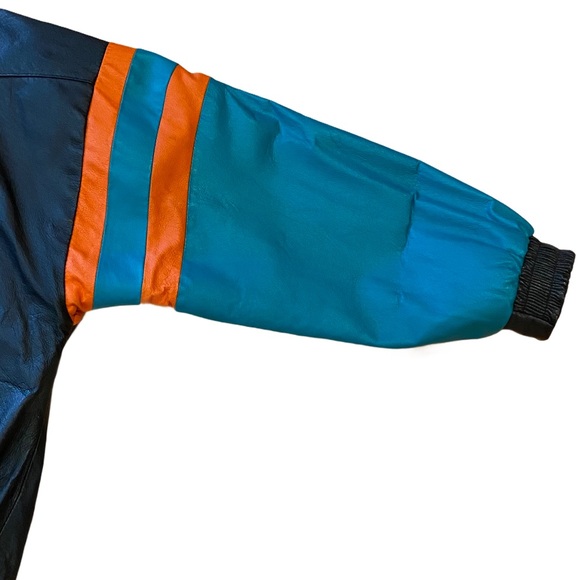 ***SOLD*** Vintage Miami Dolphins Leather Jacket Size Large - Picture 13 of 16
